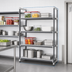 Thumbnail image #3 for Cambro Camshelving Elements XTRA 4-Tier Solid Stationary Add-On Shelving Unit, 21 x 36 x 84 Inches, Speckled Gray