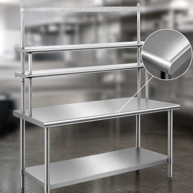 Product image #3 for Spec-Master SE Series Stainless Steel Work Table with Flex-Master Overshelf Kit, 48" W x 30" D