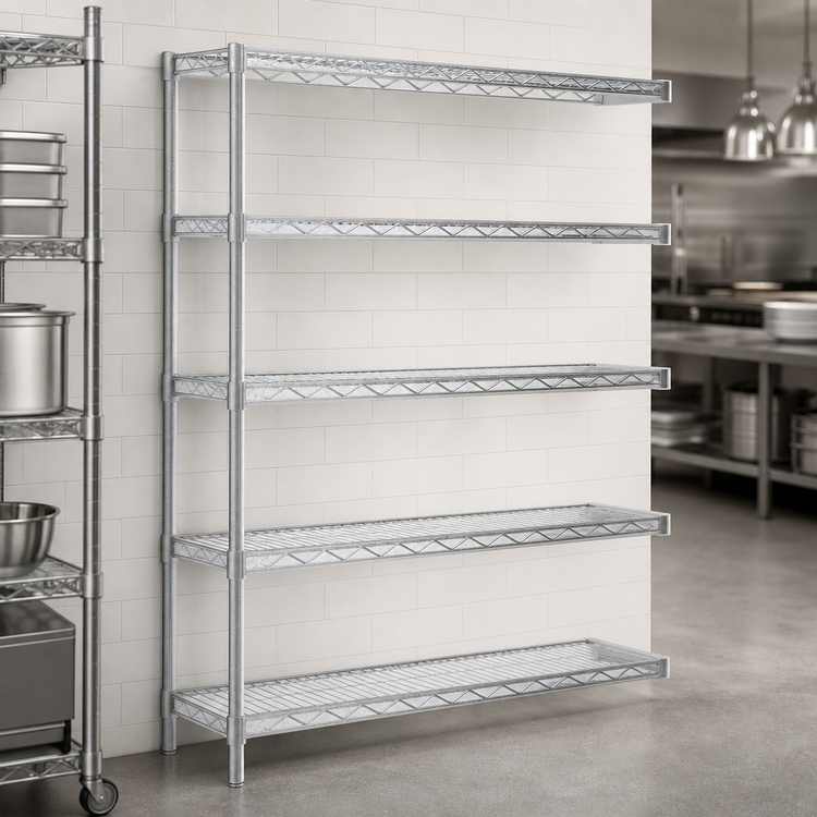 Product image #3 for EagleGard 5-Tier Add-On Wire Shelving Unit, 48 x 18 x 86 Inches, Hybrid Epoxy