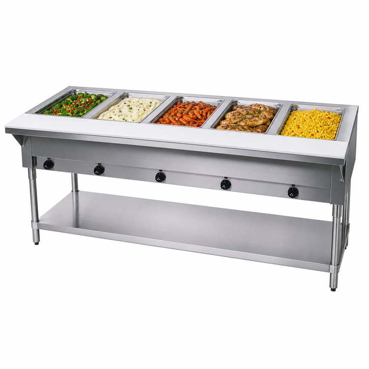 Product image #3 for Advance Tabco Triumph Supreme 5-Well Electric Hot Food Table with Sealed Wells and Open Base