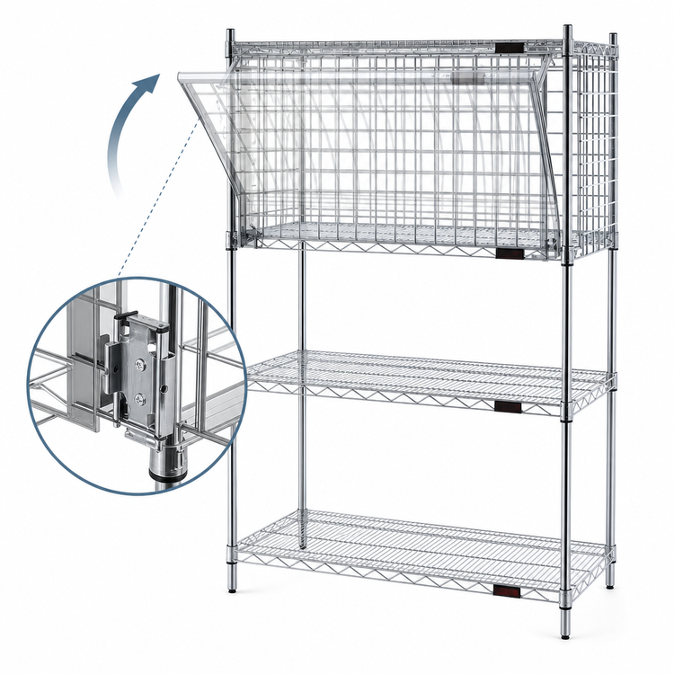 Product image #3 for EAGLEbrite Zinc Flip-Up Door Security Enclosure Kit for 24 x 36 Inch Shelving