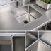 Thumbnail image #3 for John Boos Weld-In Undermount Single-Compartment Stainless Steel Sink, 16 x 18 x 14 Inches