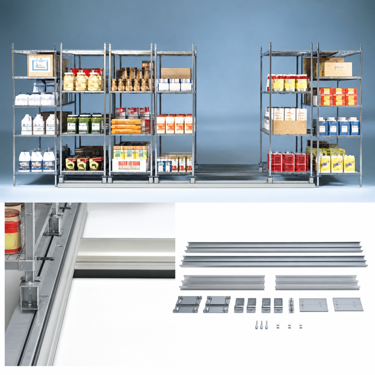 Product image #3 for Metro qwikTRAK HD 19 Ft. Track Set for Stationary Shelving Runs