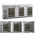 Thumbnail image #3 for Pro-Line E-Series Three-Section Stainless Steel Refrigerated Back Bar Cabinet with Glass Doors, 95-1/2 Inch