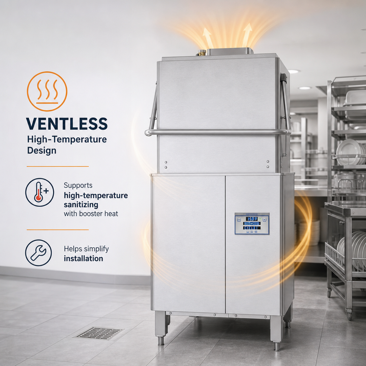 Product image #3 for DynaStar Ventless High-Temperature Door-Type Dishwasher with Booster, Approximately 40 Racks/Hour