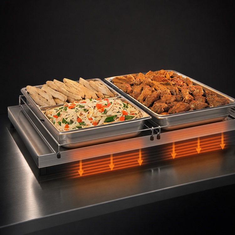 Product image #3 for Hatco Glo-Ray Freestanding Heated Shelf, 66-Inch W x 25-1/2-Inch D, Stainless Steel Top