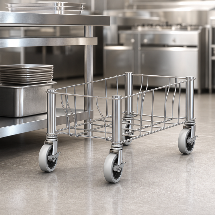 Product image #4 for Slim Jim Single Stainless Steel Trash Can Dolly for 16- and 23-Gallon Containers