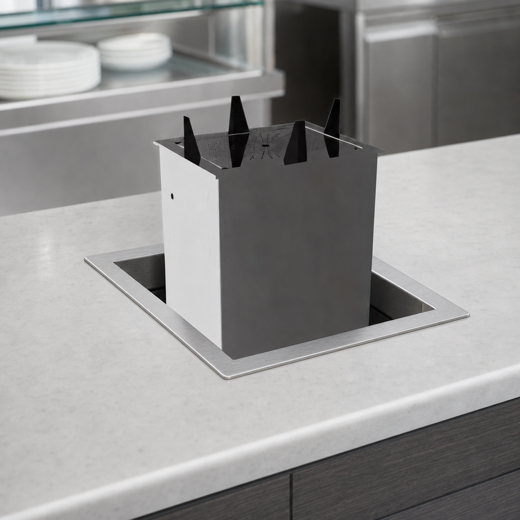 Product image #3 for Atlas Metal Drop-In Unheated Oval Platter Dispenser, 11-3/4 x 8-3/4 Inch Capacity, Enclosed Stainless Steel Frame