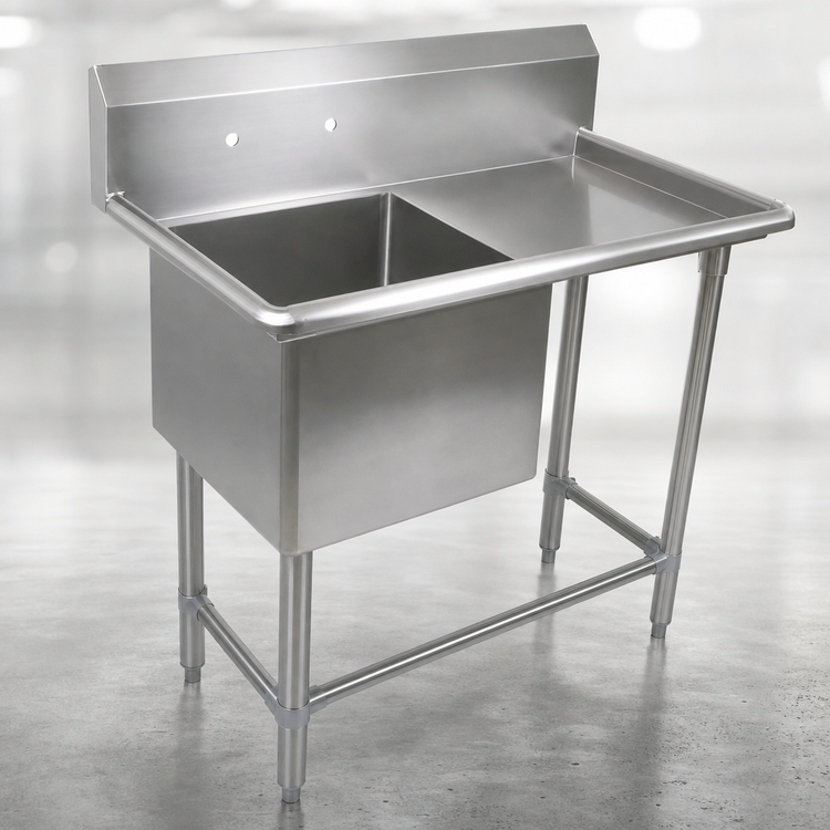 Product image #3 for John Boos Pro-Bowl 1-Compartment Stainless Steel Sink with Right Drainboard