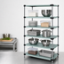 Thumbnail image #3 for Quantum 24 Inch W x 18 Inch D x 74 Inch H Solid Stainless Steel Shelving Starter Kit with 5 Shelves