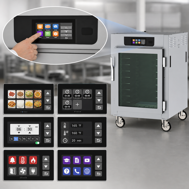 Product image #3 for Metro C5 8 Series 1/2 Height Pass-Thru Heated Holding Cabinet with Touch-Screen Controls and Combination Doors