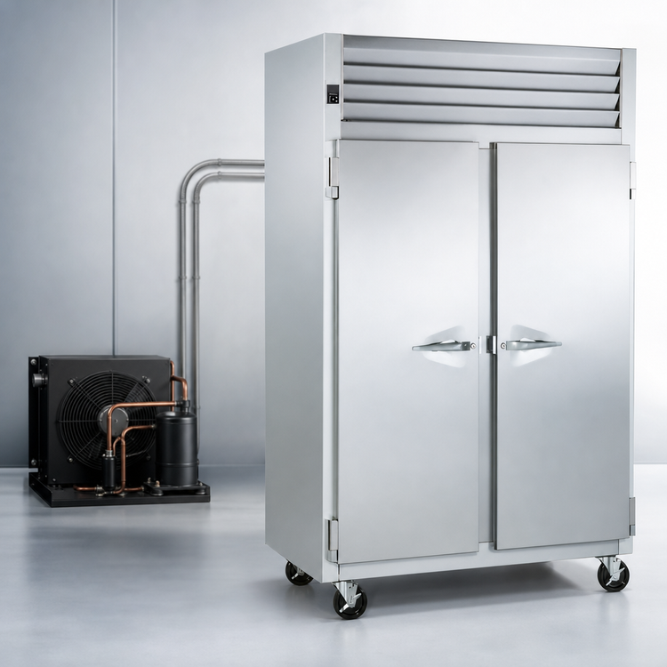 Product image #3 for Traulsen Spec-Line 52-Inch Two-Section Remote Reach-In Freezer with Narrow Half-Height Solid Doors