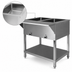 Thumbnail image #3 for Klinger's Trading Stationary 5-Pan Sealed Well Electric Steam Table with Open Shelf Base