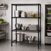 Thumbnail image #3 for Quantum 42 Inch x 21 Inch x 86 Inch 4-Shelf Wire Shelving Starter Kit, Black Epoxy Antimicrobial Finish