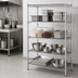 Thumbnail image #3 for Steel Works Stainless 4-Tier Stationary Chrome Wire Shelving Unit, 21 x 30 Inches, 800 lb Capacity
