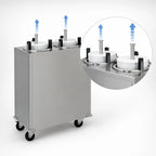Thumbnail image #3 for Delfield Shelleymatic CAB2-725ET Heated Mobile Enclosed Two-Stack Round Plate Dispenser, 6.5–7.25 in, 120V