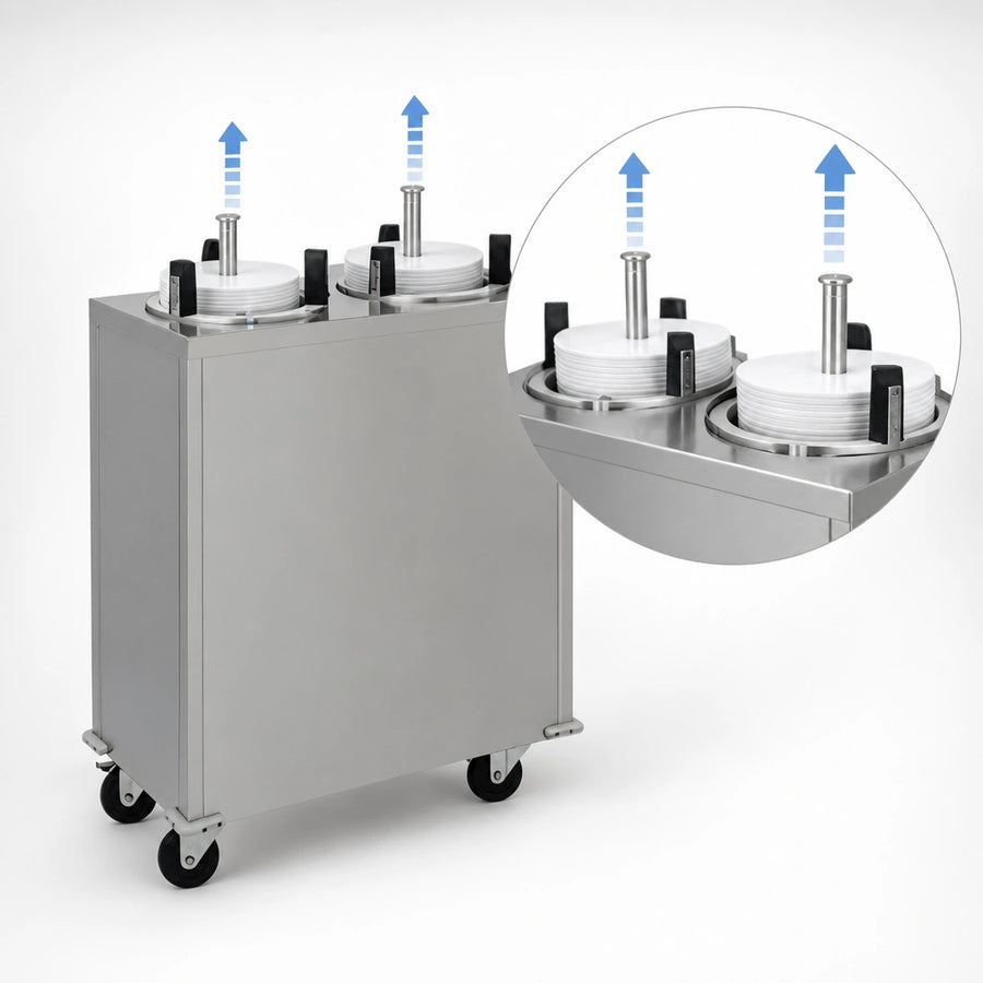 Two Self-Elevating Dispensing Tubes