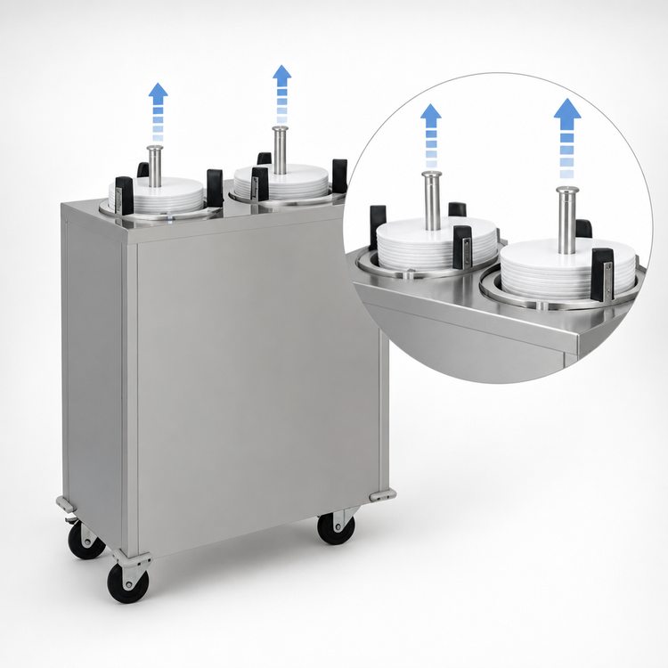 Product image #3 for Delfield Shelleymatic CAB2-725ET Heated Mobile Enclosed Two-Stack Dish Dispenser