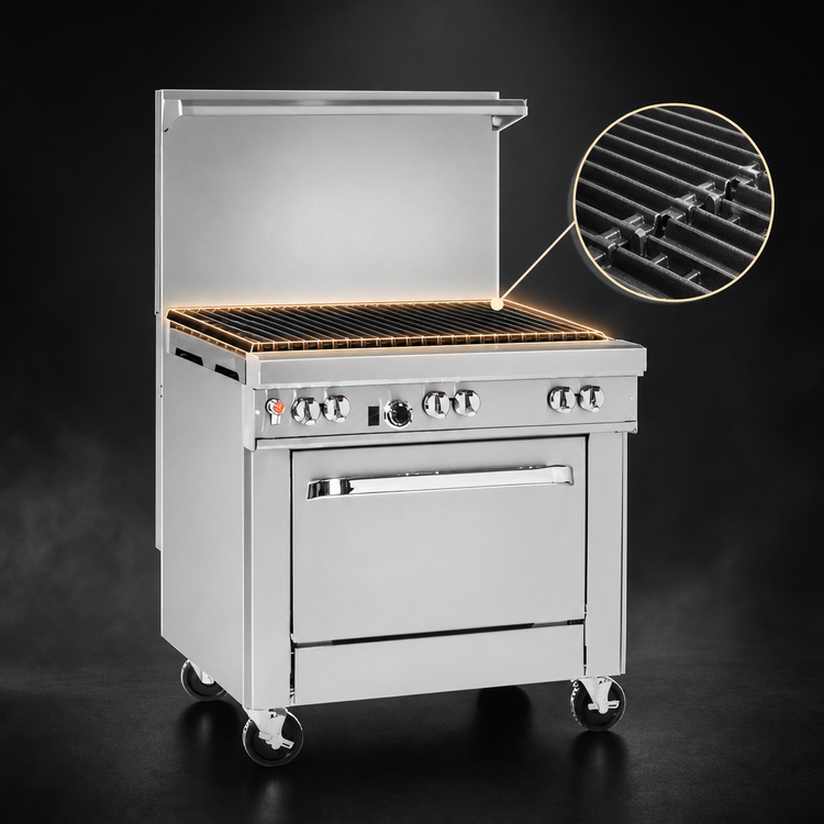 Product image #3 for Southbend Ultimate 36-Inch Gas Restaurant Range with 36-Inch Charbroiler and Standard Oven
