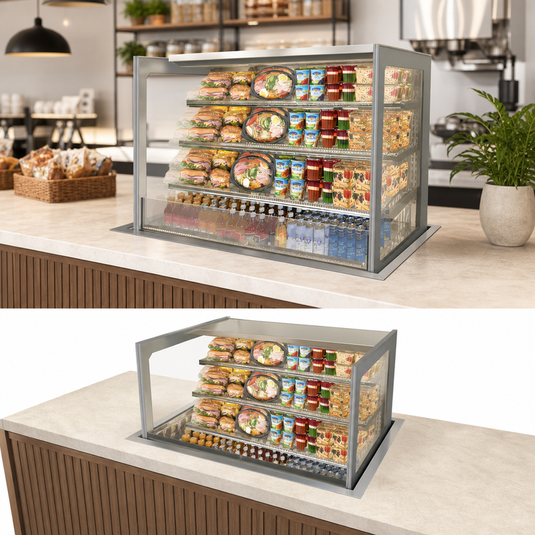 Product image #3 for Italian Glass Series 48-Inch Self-Serve Drop-In Refrigerated Counter Display Case