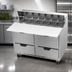 Thumbnail image #4 for Beverage-Air SPED48HC-12C-4 Two-Section 48-Inch Sandwich Prep Table with 4 Drawers and 17-Inch Cutting Board