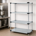 Thumbnail image #3 for Quantum 4-Shelf Solid Shelving Starter Kit, 72 x 24 x 54 Inches, Galvanized Steel Shelves with Chrome Posts