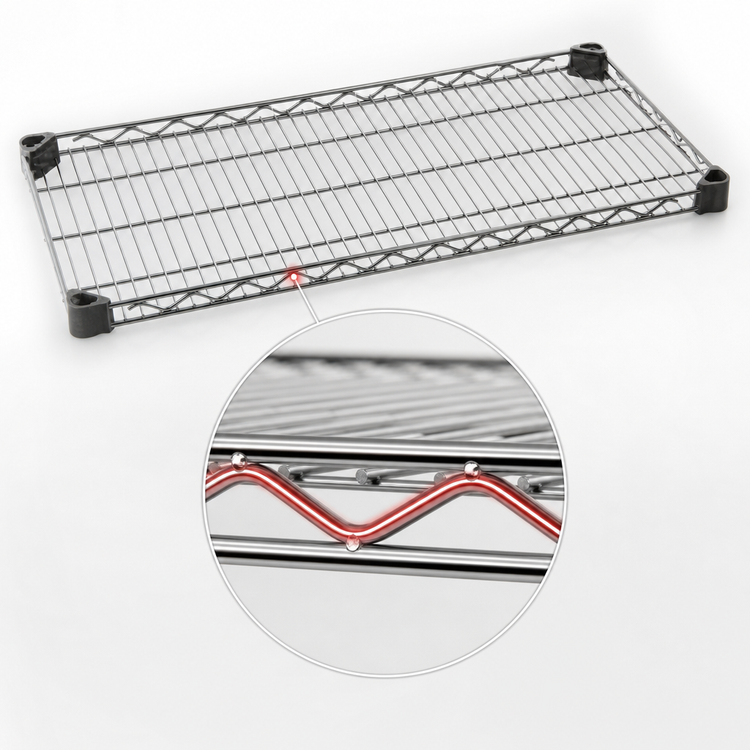 Product image #3 for Eagle Group QuadTruss Quad-Adjust Reverse Mat Wire Shelf, 36 x 14 Inches, Stainless Steel Finish