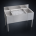 Thumbnail image #3 for Krowne Royal Series 48-Inch Underbar Multi-Station Ice Bin with Center Ice Bin and Dual Insulated Bottle Wells