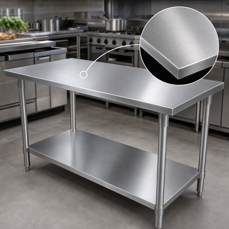 Product image #3 for John Boos Stallion 120-Inch x 24-Inch 16-Gauge Stainless Steel Work Table with Adjustable Undershelf