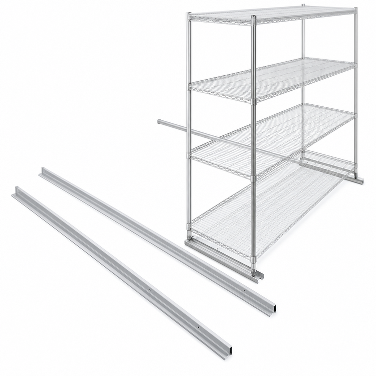 Product image #3 for Eagle Floor-Trak Single-Deep Floor Track Kit for Wire Shelving, 21 Ft