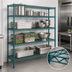 Thumbnail image #3 for Eagle Redi-Pak 4-Tier Wire Shelving Unit, 60 Inch W x 18 Inch D x 63 Inch H, Stationary, Blue-Green Hybrid Epoxy Finish