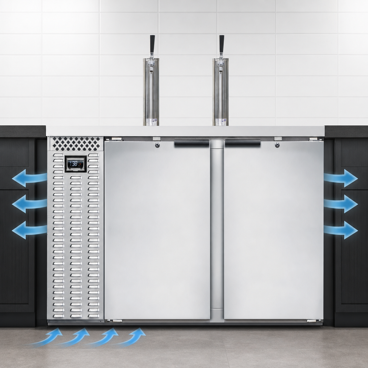 Product image #3 for Continental Refrigerator KC59NSS 59" 2-Tap Undercounter Commercial Keg Cooler