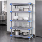 Thumbnail image #3 for Quantum Millenia QP184250VS-5 5-Shelf Stationary Polymer Starter Shelving Unit, 42 x 18 x 50 Inches, Gray