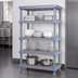 Thumbnail image #3 for Millenia 5-Shelf Stationary Polymer Starter Shelving Unit, 42 x 18 x 50 Inches, Gray