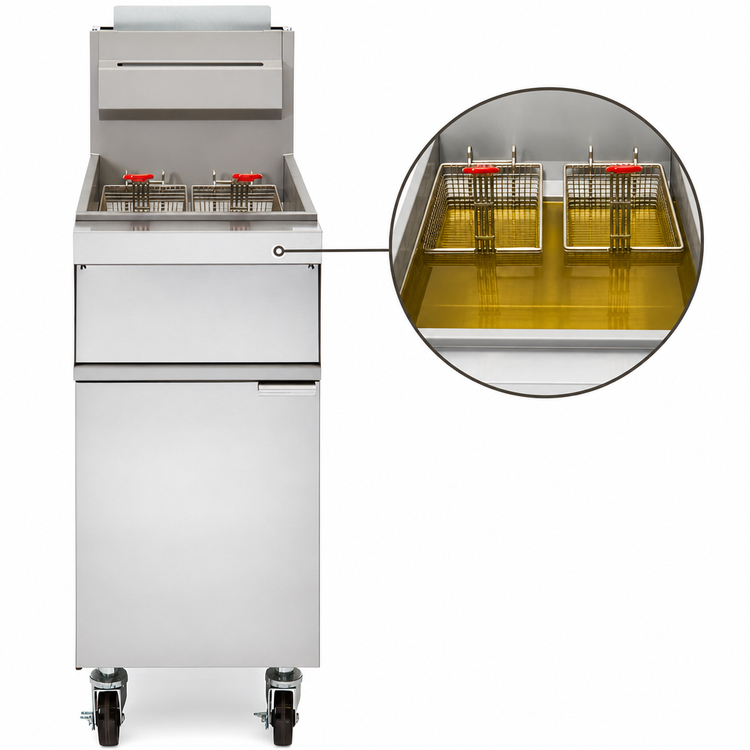 Product image #4 for Vulcan GRM Series Freestanding Gas Fryer, 21-Inch, 65-70 lb Capacity, Millivolt Controls