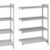Thumbnail image #4 for Cambro Camshelving Premium 42-Inch W x 21-Inch D x 64-Inch H 4-Tier Add-On Polymer Shelving Unit, Vented & Solid, Speckled Gray