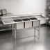 Thumbnail image #3 for Eagle Group S16 Series 3-Compartment Stainless Steel Sink with Left and Right Drainboards