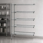 Thumbnail image #3 for Eagle Group EagleGard A5-74-2472E 5-Tier Add-On Wire Shelving Unit, 72W x 24D x 74H, QuadTruss Shelves, Blue-Green Epoxy Finish