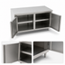 Thumbnail image #3 for John Boos Enclosed Stainless Steel Work Table with Cabinet Base and Hinged Doors, 48 x 36 Inches, 14-Gauge Top
