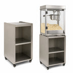 Thumbnail image #4 for Winco Benchmark 30087 Stainless Steel Pedestal Base with Shelf and Casters for Silver Screen 8 oz Popcorn Machines