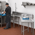 Thumbnail image #3 for Advance Tabco Right-Hand L-Shaped Dishlanding Soil Dishtable with Pre-Rinse Sink, 95-Inch, 14/304 Stainless Steel