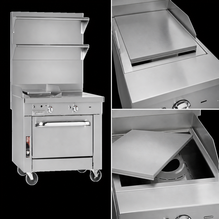 Product image #3 for Southbend Platinum Heavy Duty 18-Inch Gas French Hot Top Sectional Range with Cabinet Base