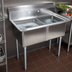Thumbnail image #3 for John Boos E-Series 2-Compartment Stainless Steel Sink, 41 x 23-1/2 x 43-3/4 Inches, 12-Inch Deep Bowls, Galvanized Legs