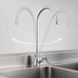 Thumbnail image #3 for Commercial Brass Manual Deck-Mount Faucet with 6-Inch Swivel Gooseneck Spout and Lever Handle