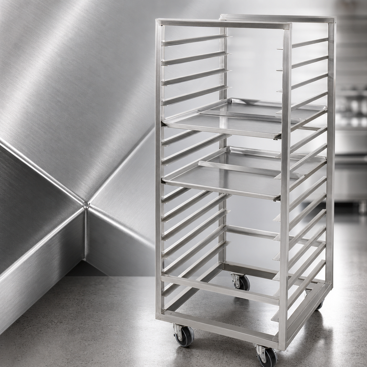 Product image #3 for Channel Manufacturing Stainless Steel Double-Section Side-Loading Bun Pan Rack, No-Lift, 40-Pan Capacity