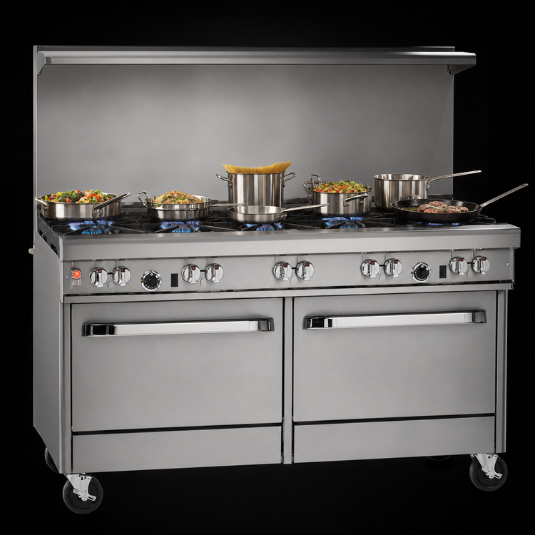 Product image #3 for Southbend Ultimate 60-Inch Gas Restaurant Range with 10 Open Burners, Standard Oven, and Cabinet Base