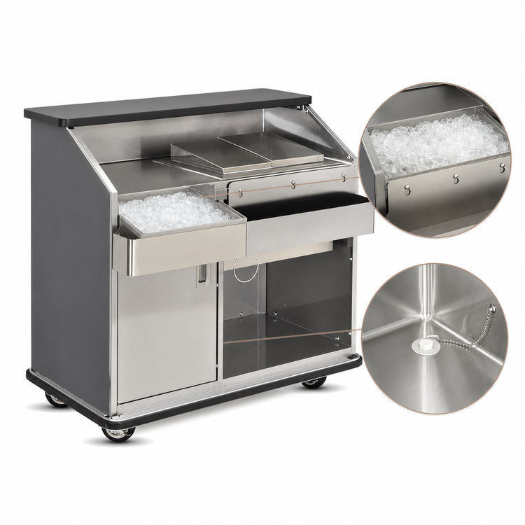 Product image #4 for Conventional Single-Station Portable Bar with 60 lb Ice Bin and Underbar Server, 47-1/2 Inch Wide