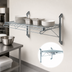 Thumbnail image #3 for Quantum Post Wall-Mount Cantilever Single Shelf Wire Shelving Unit, 54 x 24 Inch, Gray Epoxy Antimicrobial Finish