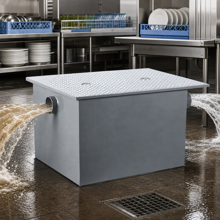 Product image #3 for Watts GI-300-K Commercial Grease Interceptor, 300 GPM, 600 lb Capacity, 6-Inch Inlet/Outlet
