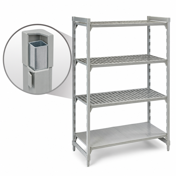 Product image #4 for Camshelving Premium 21"W x 36"L x 72"H 4-Tier Stationary Starter Polymer Shelving Unit